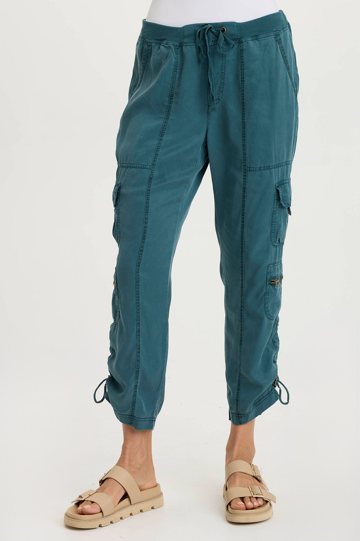 Selmy Twill Corded Cargo Crop Pants for Women - High Waist Utility Hiking Pants with Pockets - Perfect for Outdoor Adventures, Travel & Casual Wear