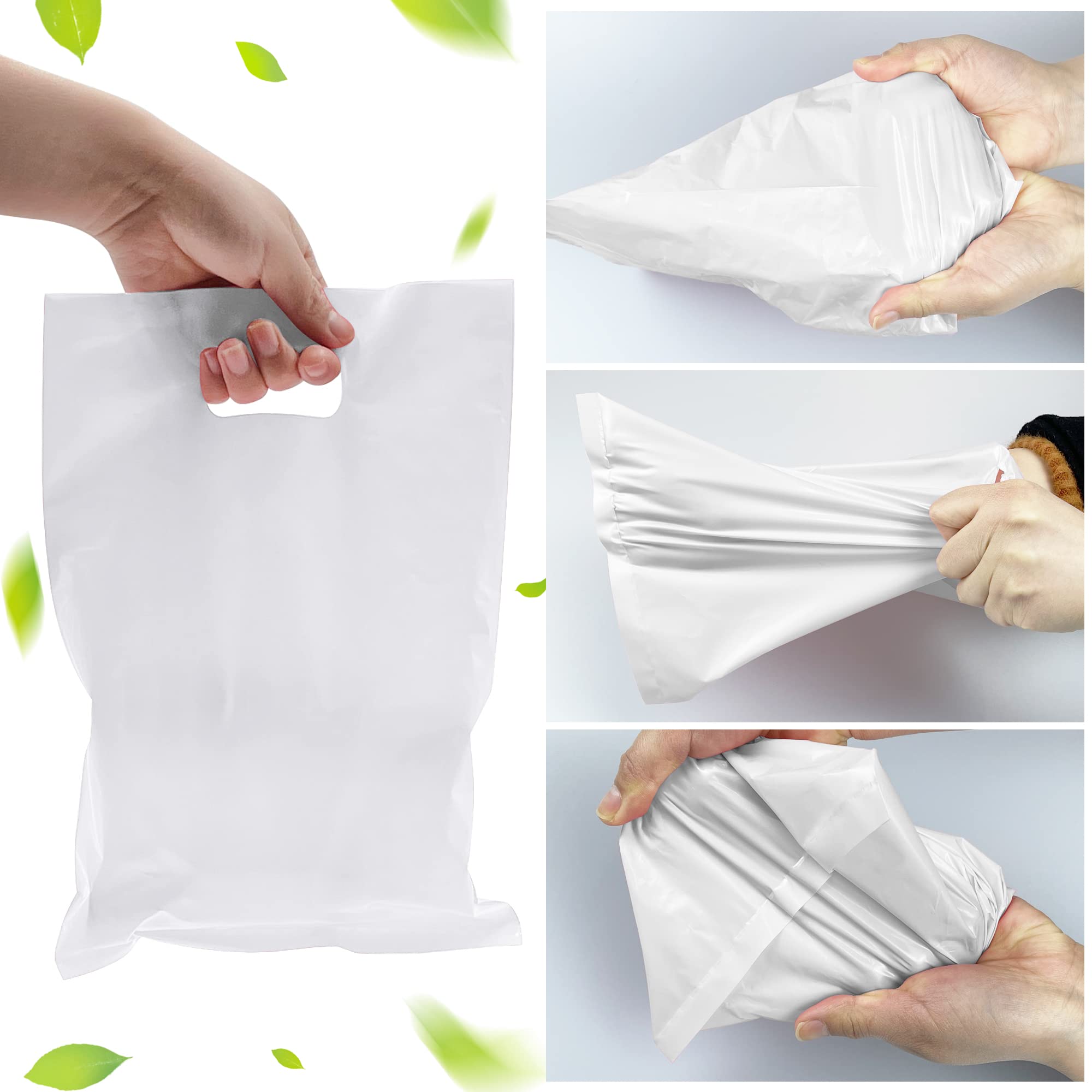 40PCS White Die Cut Plastic Gift Bags - Durable Party Favor Bags for Candy, Treats & Small Gifts | Perfect for Birthday Parties, Baby Showers & Wedding Favors