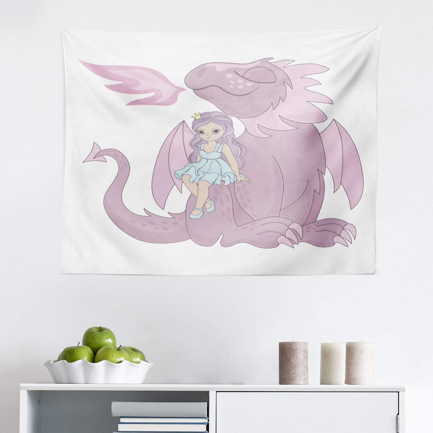 Ambesonne Dragon Tapestry - Fantasy Creature Wall Art Decor for Bedroom, Living Room, Dorm - 28