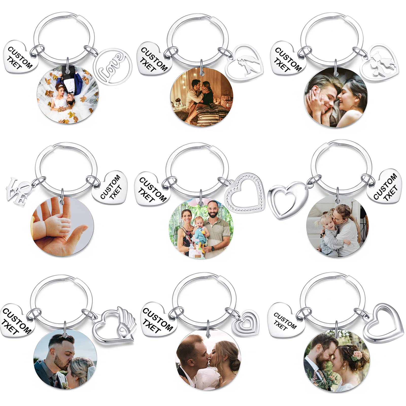 Custom Photo Keychain - Personalized Birthday Gifts for Women, Wedding Favors, Anniversary Present for Husband & Boyfriend | Great for Couples, Party Favors & Keepsakes