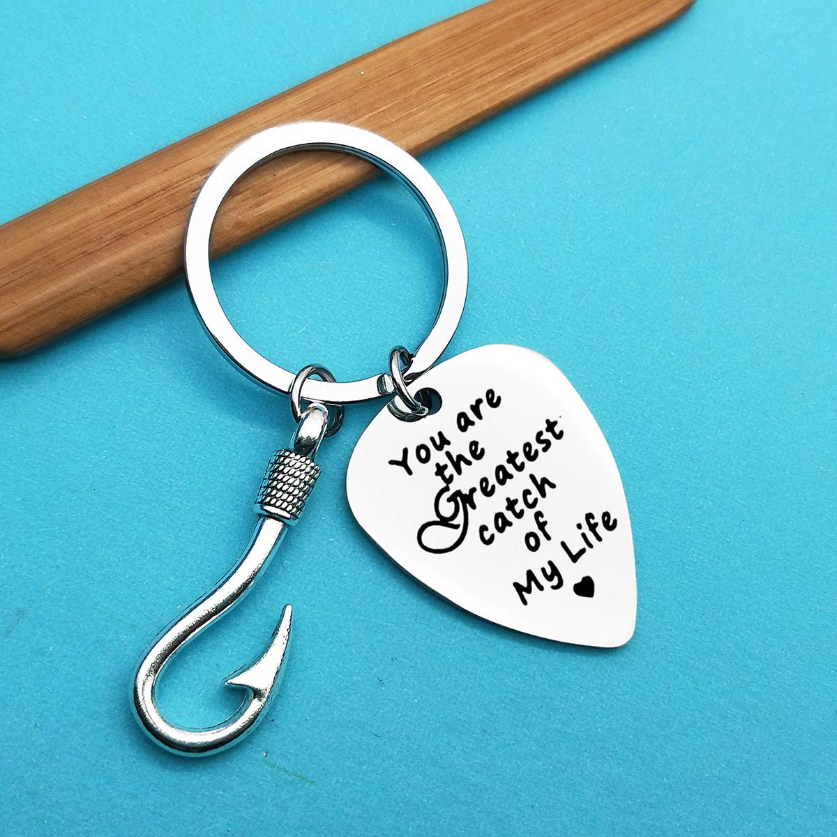 Best Fishing Keychain Gift for Boyfriend, Fiance, Husband - 'You Are the Greatest Catch' - Wedding, Anniversary, Valentine's Day, Christmas & Birthday Present for Men - Perfect for Anglers & Romantic Occasions