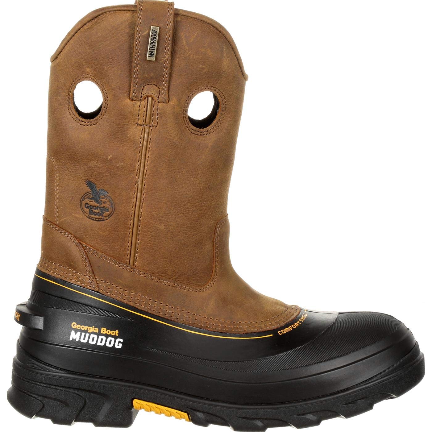 Georgia Boot Men's Muddog Waterproof Steel Toe Work Boots - Heavy Duty Slip Resistant Construction for Construction, Farming & Outdoor Work