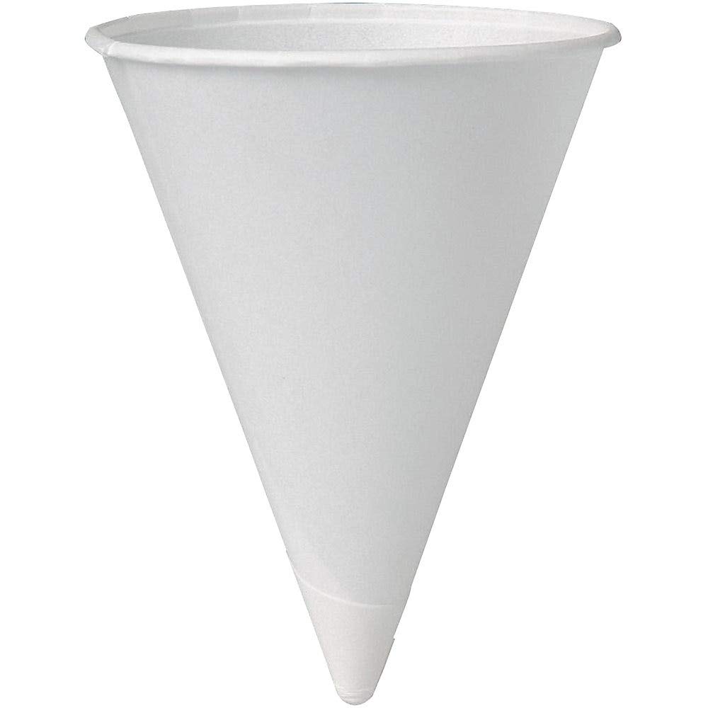 Solo 4BR 200-Pack White Paper Cone Cups - 4 oz Cold Drink Water Cups for Parties, Picnics & Events | Disposable & Eco-Friendly