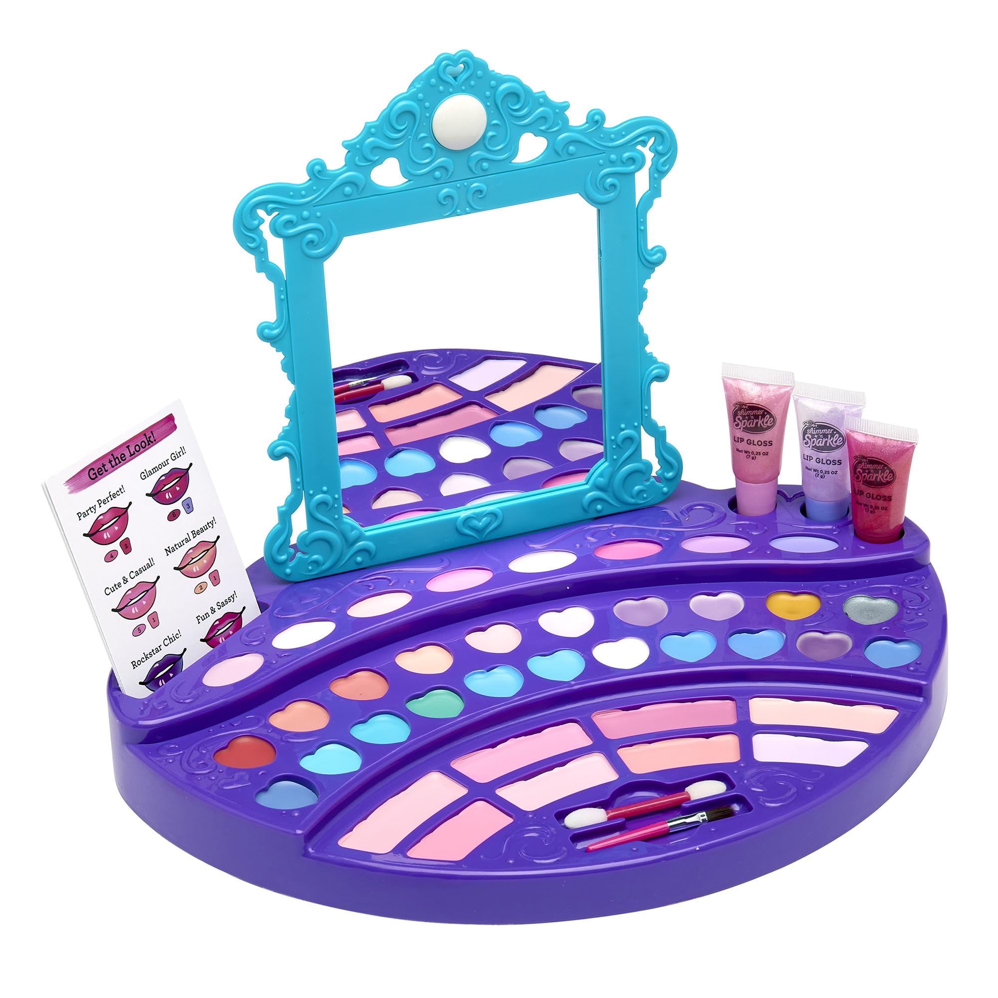 Cra-Z-Art Shimmer 'n Sparkle Ultimate Makeup Designer Kit for Kids - 24-Piece Pretend Play Cosmetic Set with Glitter & Sparkle for Dress Up, Birthday Gifts & Role Play (Ages 6+)