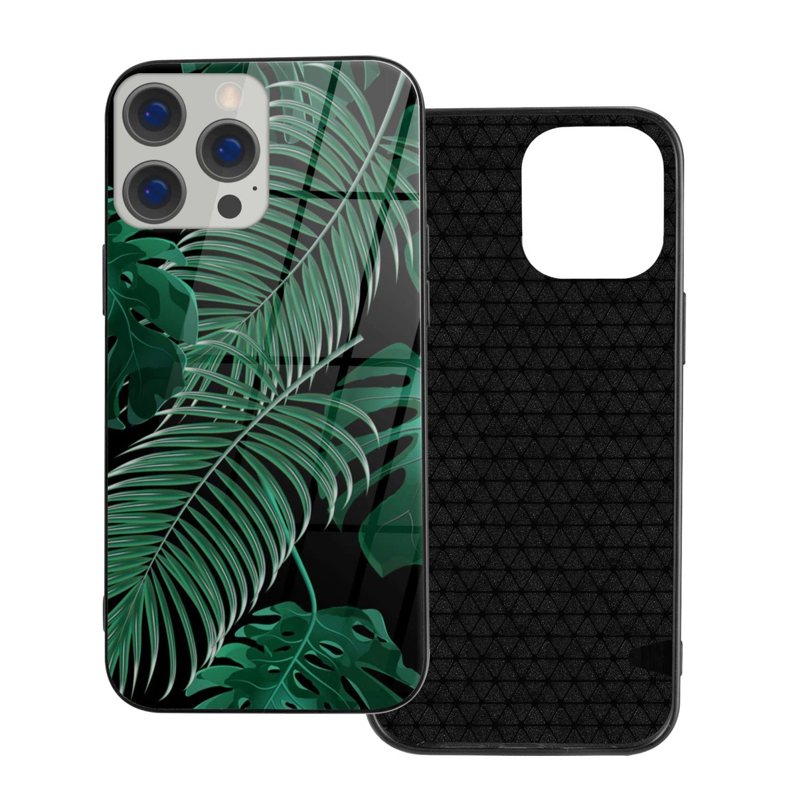 Banana Leaf Green Printed iPhone 12 Mini Case 5.4 Inch - Shockproof Protective Phone Cover with Tempered Glass | Perfect for Outdoor Adventures, Travel & Daily Protection