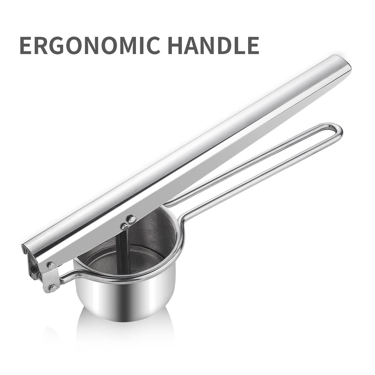 Stainless Steel Potato Masher & Ricer - Heavy Duty Kitchen Tool for Smooth Mashed Potatoes, Cauliflower Rice - Perfect for Thanksgiving, Baby Food & Meal Prep