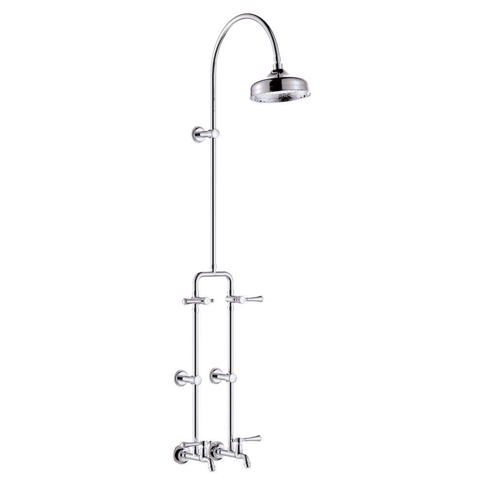 Fienza 455123 Lillian Lever Exposed Rail Shower & Bath Set in Chrome - Modern Bathroom Fixture for Spa-Like Shower Experience
