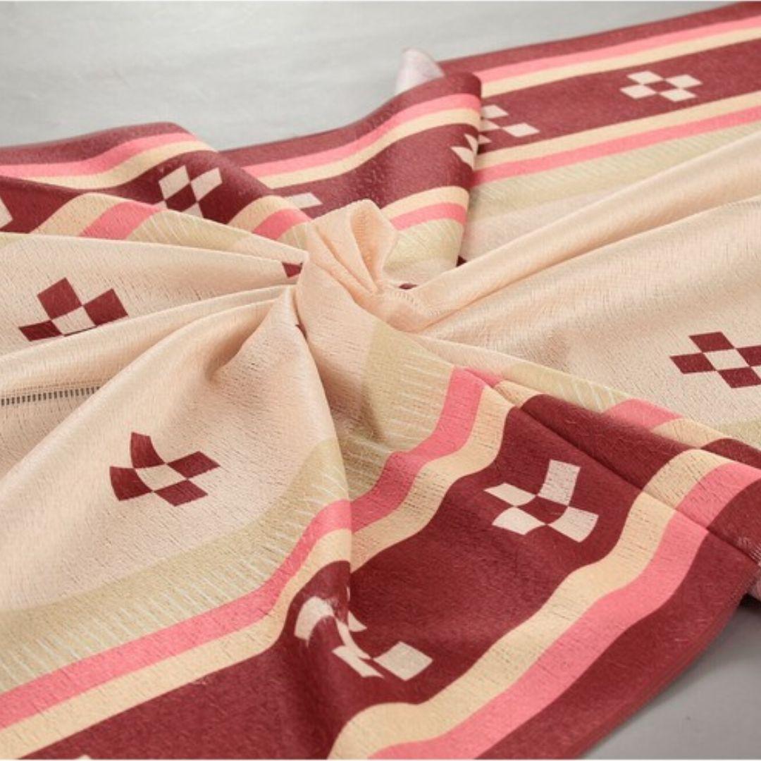 Traditional Japanese Noren Curtain - Red Kasuri Pattern with Five & Four Square Design for Doorways - Perfect for Home, Restaurant & Tea Room Decor