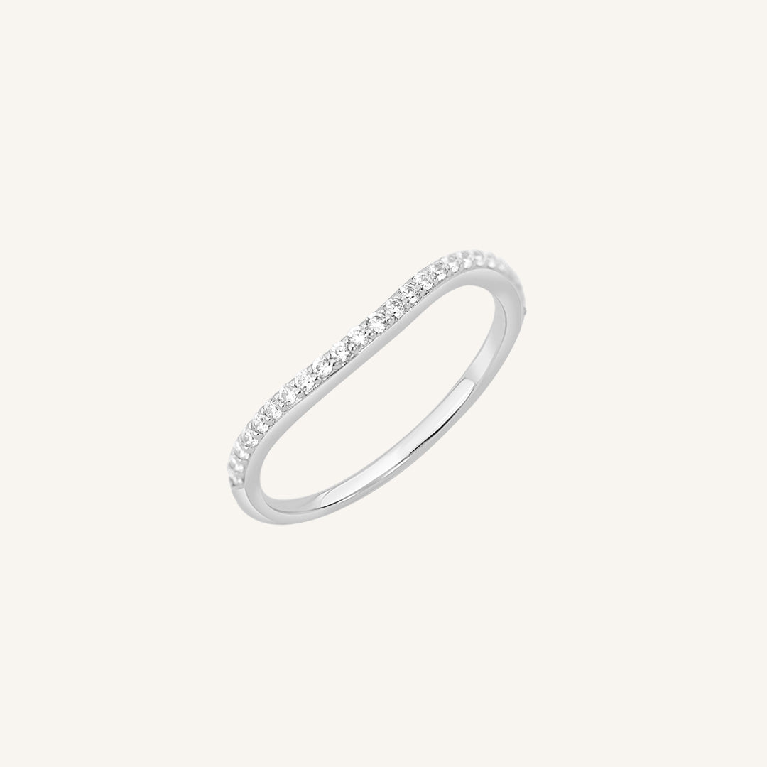 Monroe Pavé Ring - Elegant Sterling Silver Ring with Sparkling Cubic Zirconia Stones for Women | Perfect for Weddings, Anniversaries, and Special Occasions