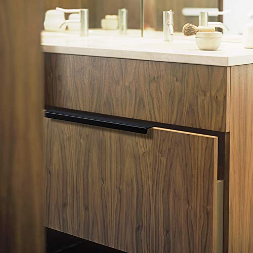 Jetland 10-Pack Black Concealed Tab Pulls for Kitchen & Garage Cabinets - 4