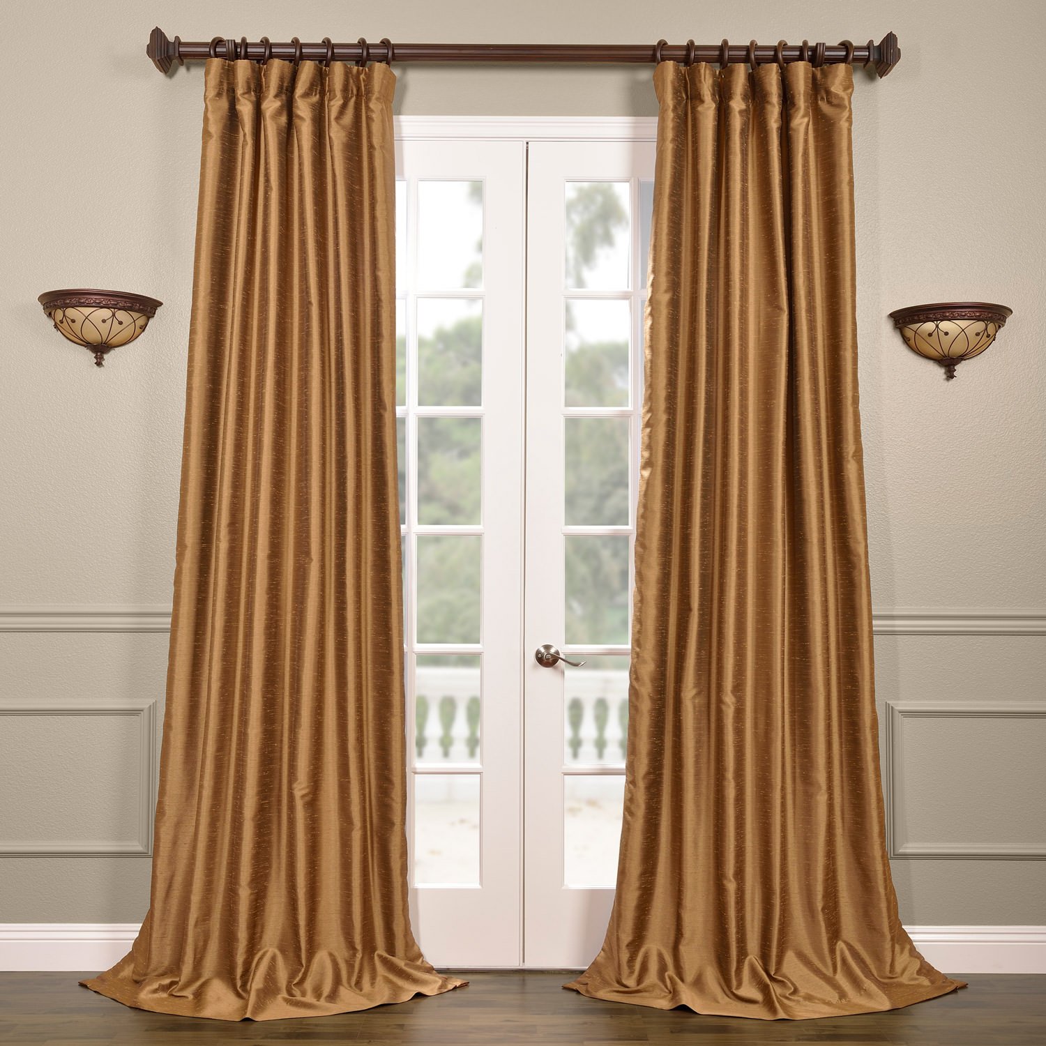 Premium Yarn-Dyed Faux Dupioni Silk Curtains for Living Room - 50