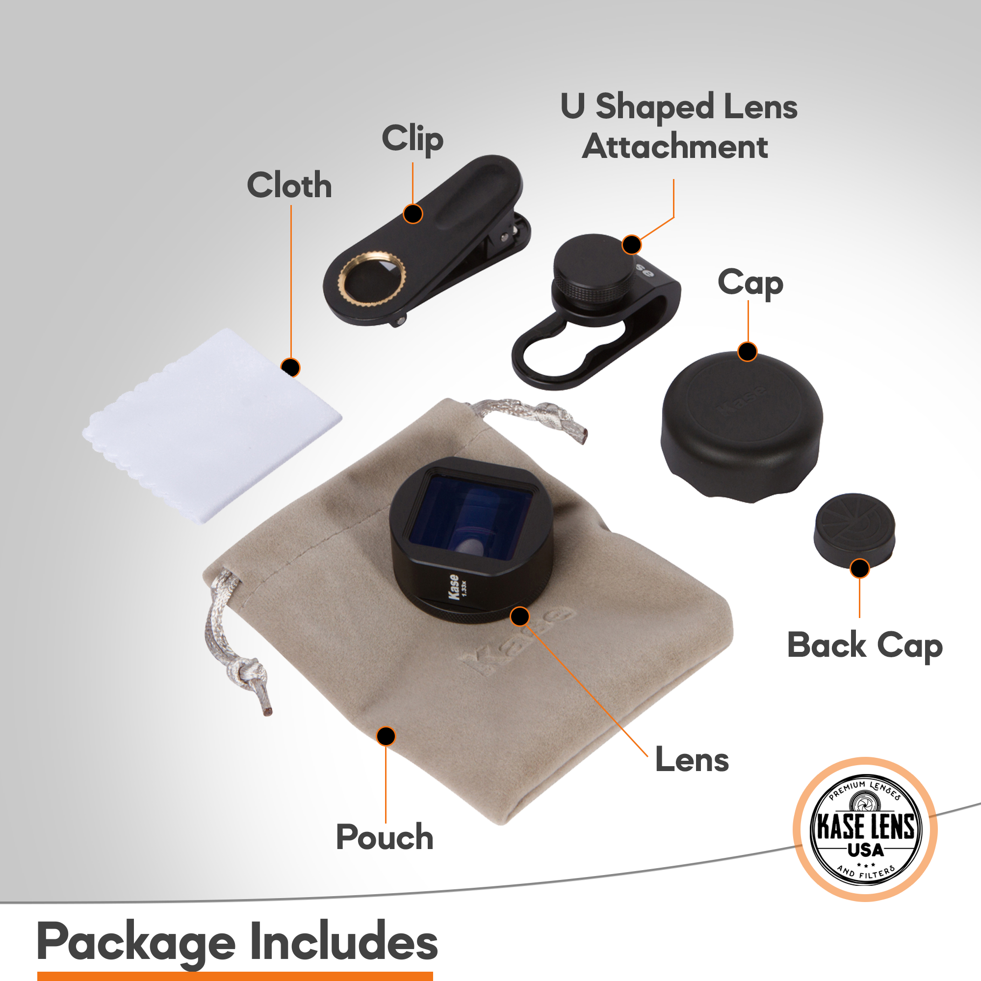 Kase Anamorphic Film Lens for iPhone & Android - Wide Angle Cinematic Video Shooting for YouTube, Vlogging & Movie Making