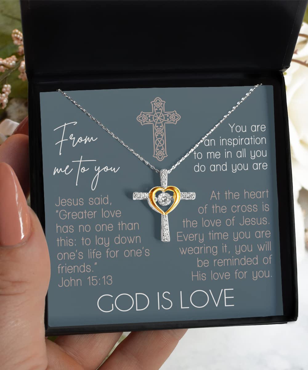 Epiphaneia Christian Cross Pendant Necklace for Women & Men - Sterling Silver & Gold Plated Religious Jewelry - Easter, Birthday & Christmas Gift Ideas - Comes in Elegant Gift Box - Perfect for Church, Weddings & Daily Wear
