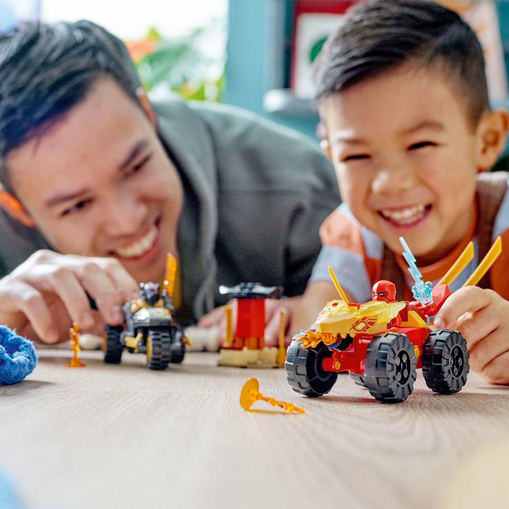 LEGO NINJAGO Kai and Ras' Car and Bike Battle 71789 Building Toy Set with Ninja Car, Motorcycle & 2 Minifigures - Perfect Birthday Gift for Kids, Toddlers & Ninja Fans - Great for Imaginative Play, Action Scenes & Collectible Displays