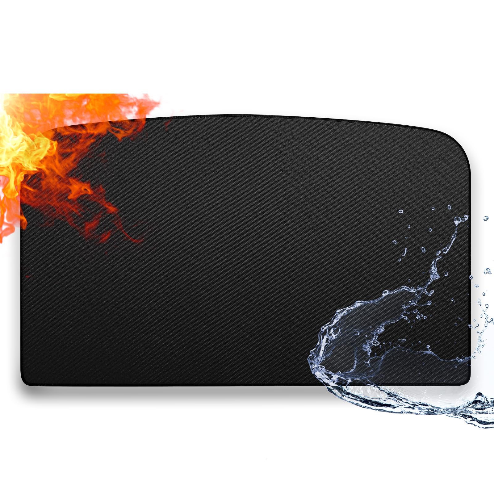 Fireproof Hearth Rug 28x48 Inches - Heat Resistant Fireplace Mat for Wood Stove & Outdoor Use | Fire-Resistant Floor Protector for Patio, BBQ & Indoor Fireplace Safety - Black