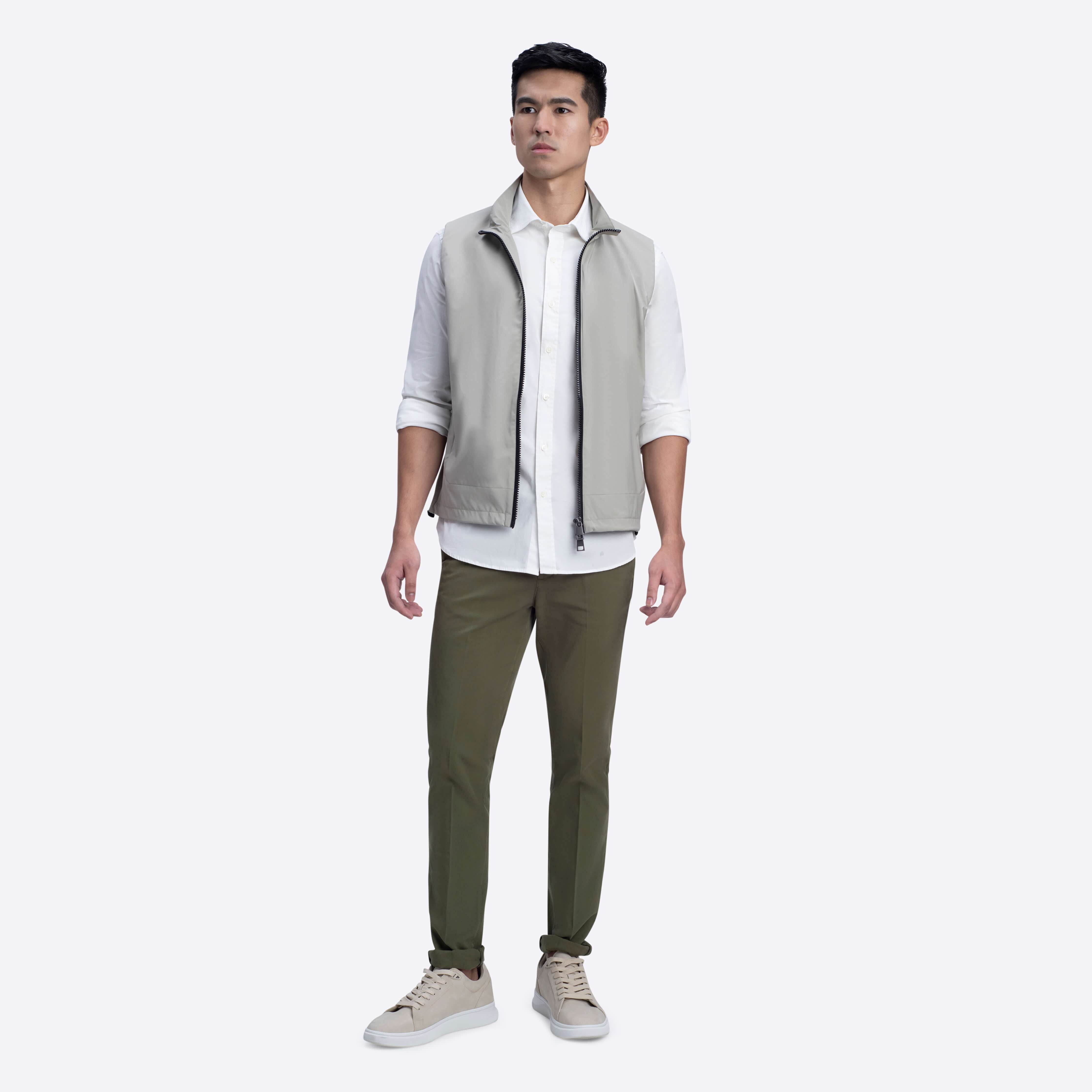 Men's Full Zip Fleece Vest in Clay Color - Lightweight Outdoor Jacket for Hiking, Camping & Casual Wear