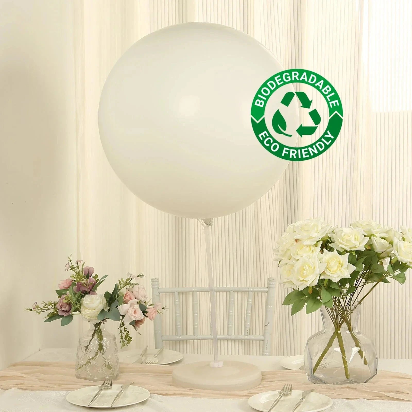5 Pack Shiny Pearl Biodegradable Party Balloons - Eco-Friendly Wedding, Birthday & Baby Shower Decorations for Sustainable Celebrations