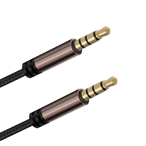 Lalomo 3.5mm Male to Male Aux Cable - 3ft Nylon Braided Stereo Audio Cable for Headphones, Smartphones, Tablets, PC & Laptop | Durable TRRS Connector for Gaming, Music, Calls & Home/Office Use