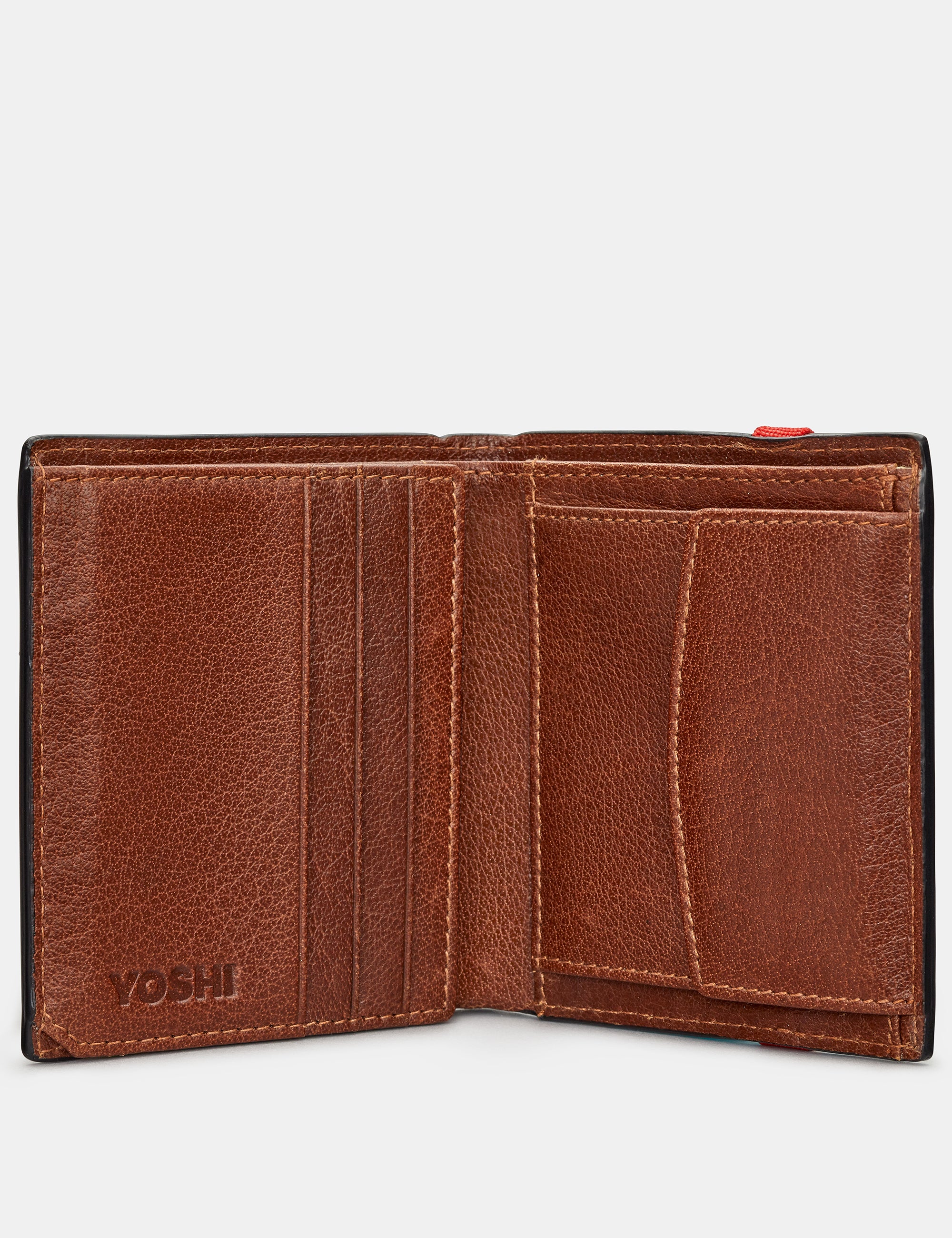 Two Fold Brown Leather Coin Pocket Wallet With Elastic Band - Stylish & Durable Men's Bifold Wallet for Cash, Cards & Coins - Perfect for Everyday Use, Travel & Gifts