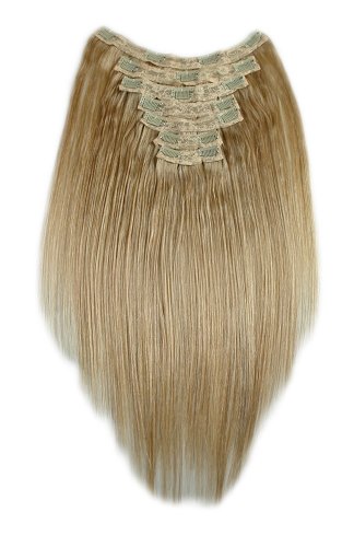 Tressecret Remy Human Hair Clip-In Extensions 7-Piece Set - Platinum Frost Mix 16 Inch for Length & Volume | Perfect for Parties, Weddings & Everyday Styling