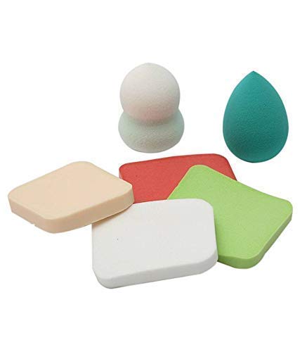 ENIVO 6-in-1 Makeup Beauty Sponge Blender - Foundation Blending, Powder Puff, Contouring Sponge for Flawless Makeup Application | Professional Cosmetic Blender Tool for Women | Perfect for Daily Makeup, Photo Shoots & Special Occasions (Multicolor)