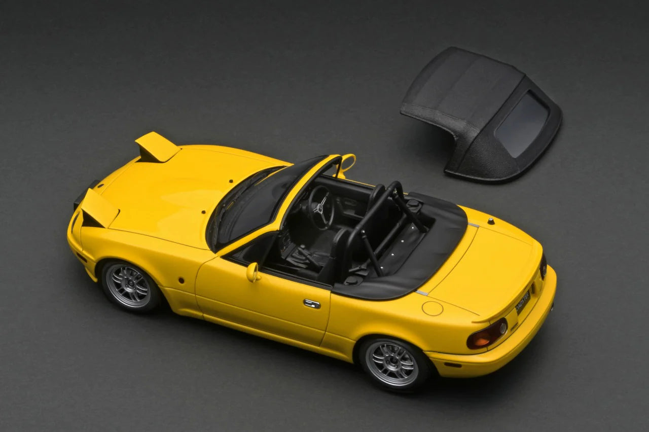 1:18 Scale Mazda Eunos Roadster NA Diecast Model Car - Yellow Collectible Toy for Display & Gifts | Perfect for Car Enthusiasts, Office Decor, and Model Collections