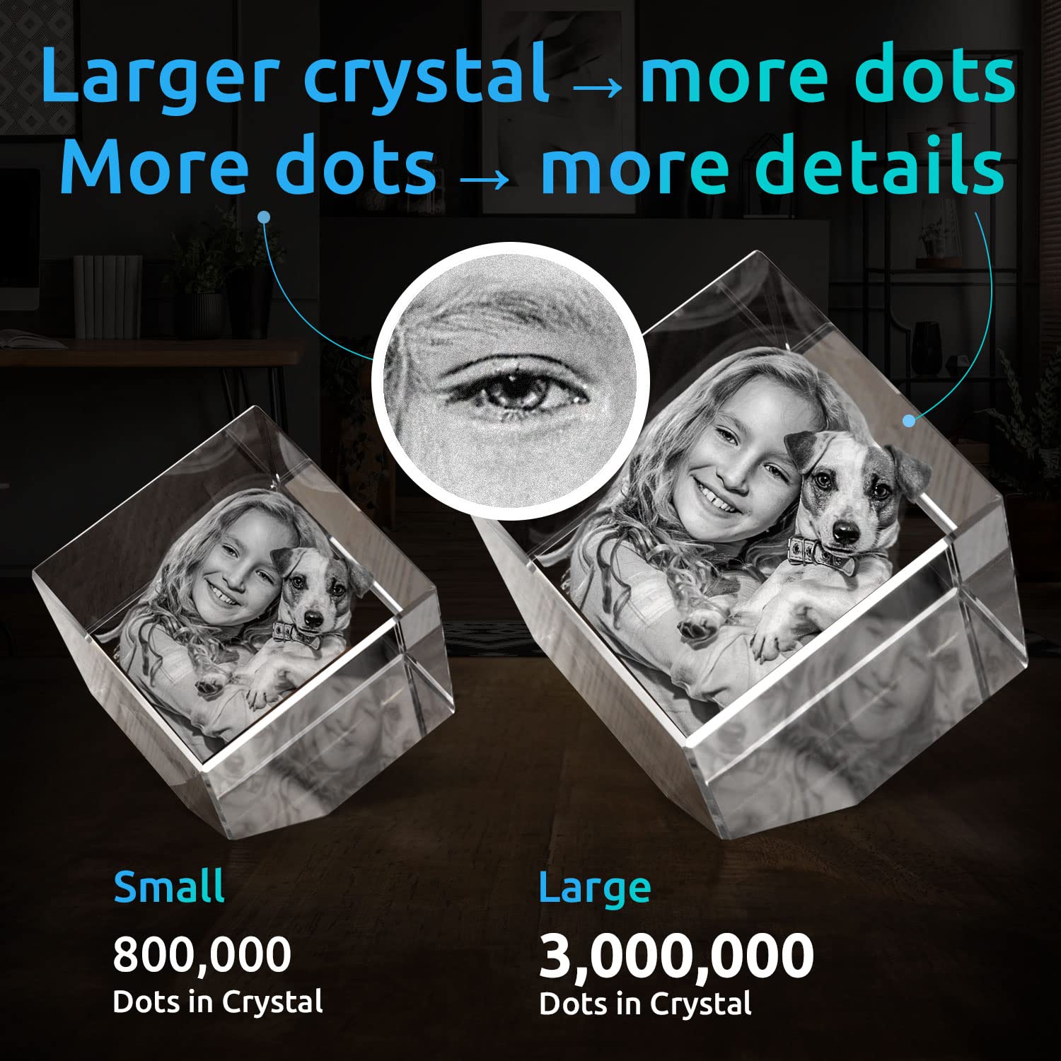 ArtPix Custom 3D Crystal Photo Engraving - Personalized Gift for Women, Men, Couples | Unique Anniversary, Wedding & Birthday Present with Your Photo | Perfect for Home Decor, Office Display & Romantic Keepsakes