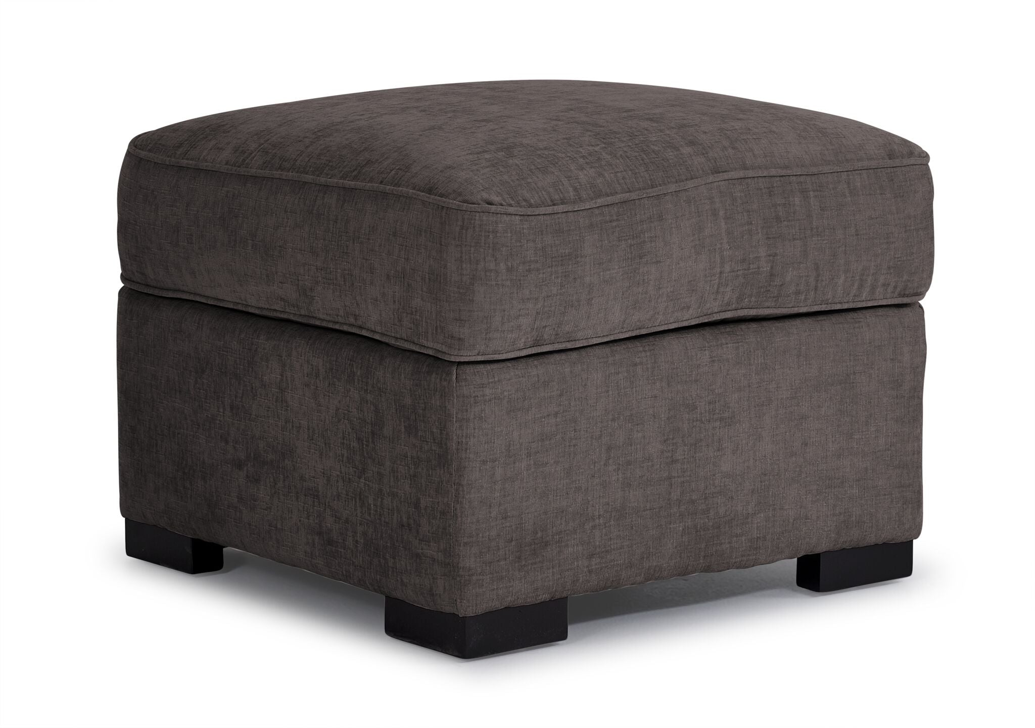 Charlotte Ottoman in Pewter - Modern Footrest & Storage Bench for Living Room, Bedroom, or Office