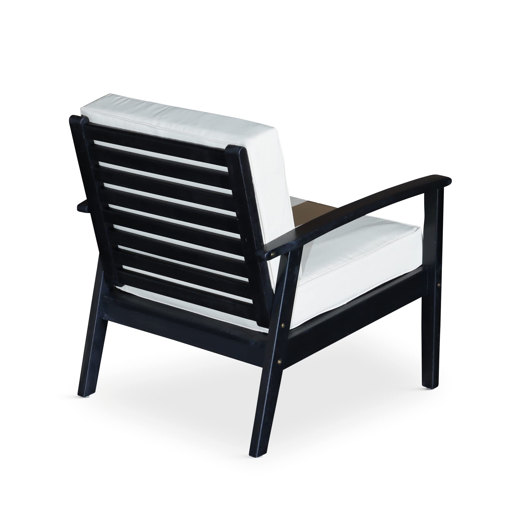 DTY Outdoor Living Longs Peak Deep Seat Eucalyptus Chair - Espresso Finish with Dark Green Cushions | Patio, Garden, Deck & Backyard Furniture for Relaxing Outdoors