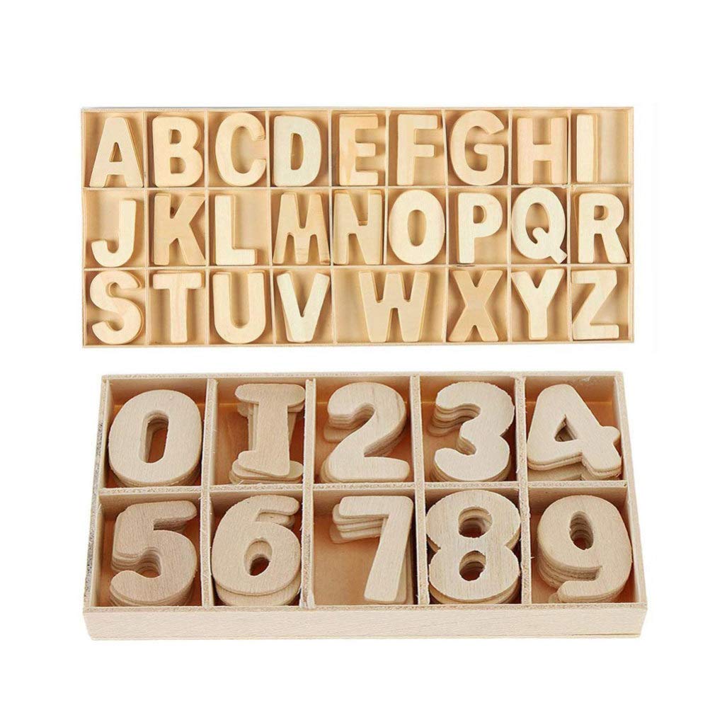 216 Pcs Wooden Alphabet Letters & Numbers for DIY Crafts - Wedding, Birthday, Home Decor Display with Storage Box - Perfect for Table Centerpieces, Party Backdrops, Scrapbooking & Nursery Wall Art