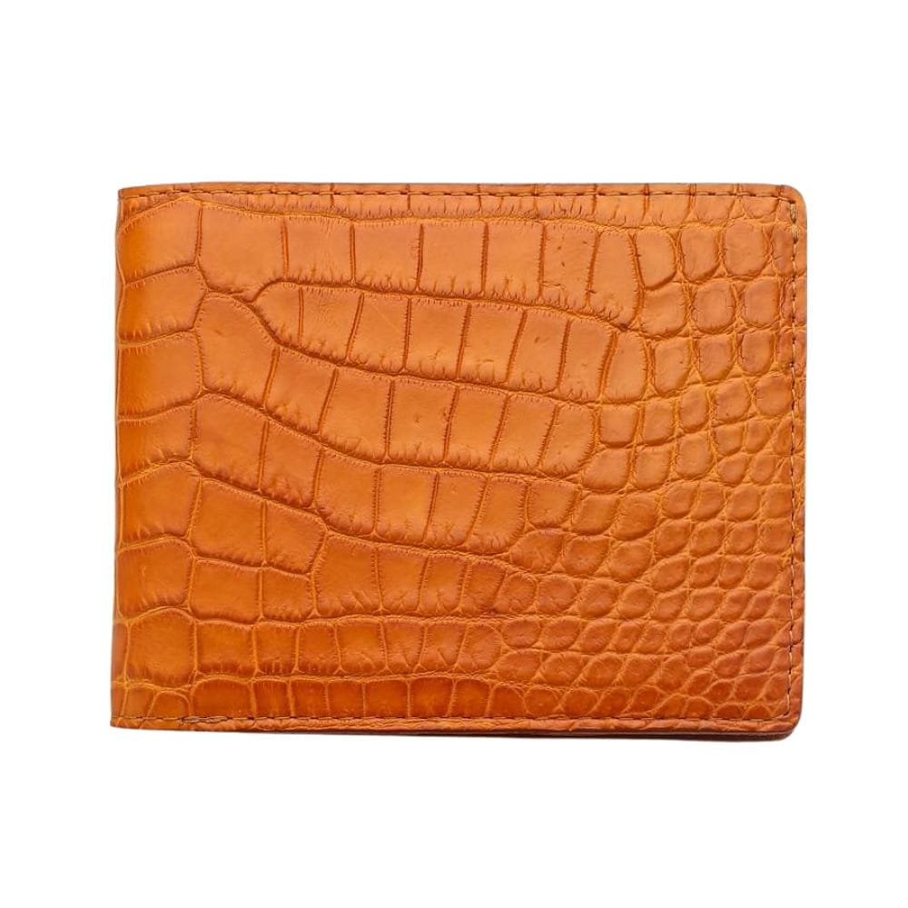 Genuine Light Brown Crocodile Leather Wallet for Men - Slim Bifold RFID Blocking Luxury Wallet - Perfect for Everyday Carry, Business & Travel