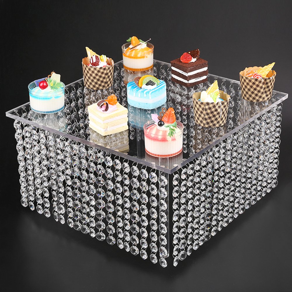 Elegant Acrylic Crystal Chandelier Wedding Cake Stand - 13.5