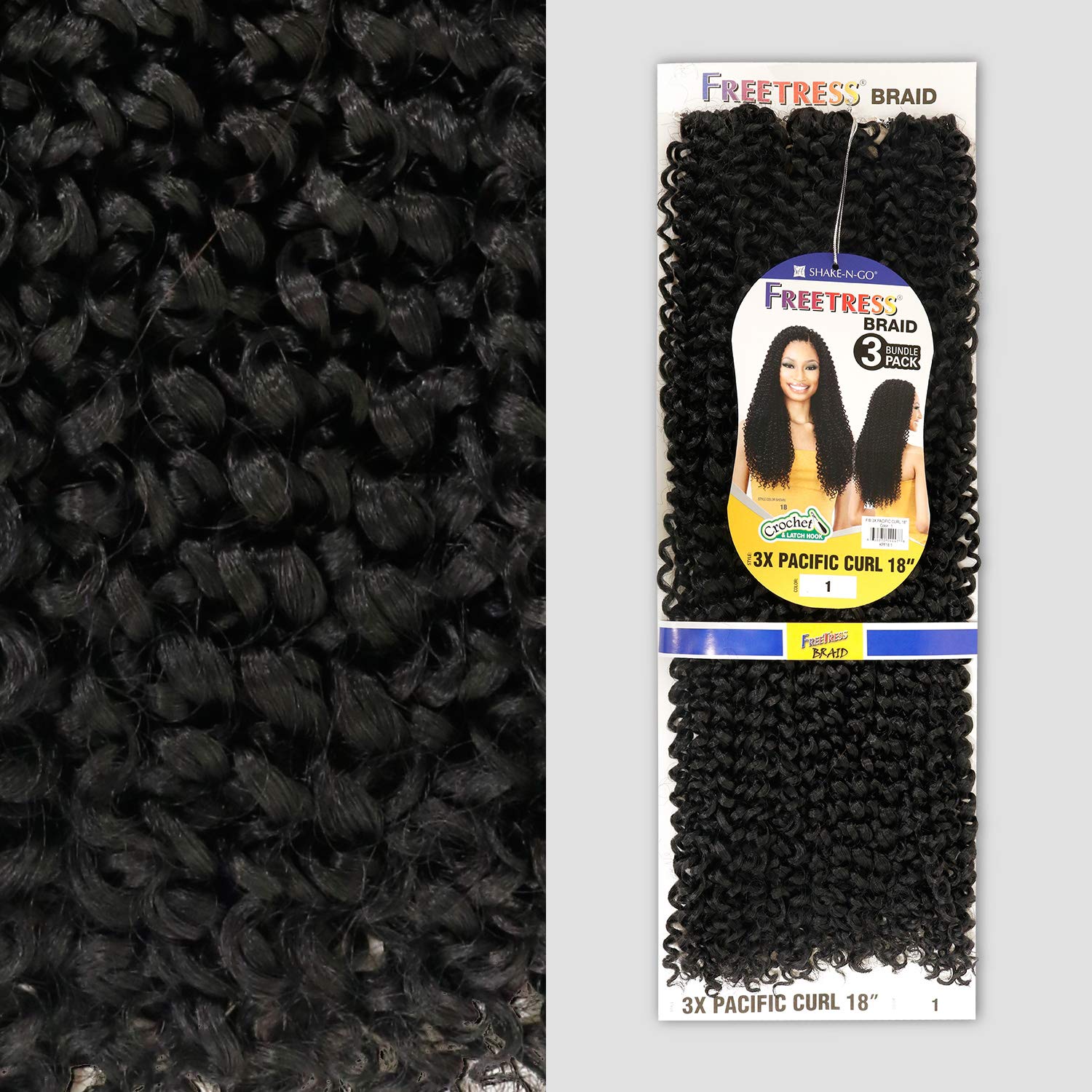 FreeTress Crochet Braids 3X Pacific Curl 18