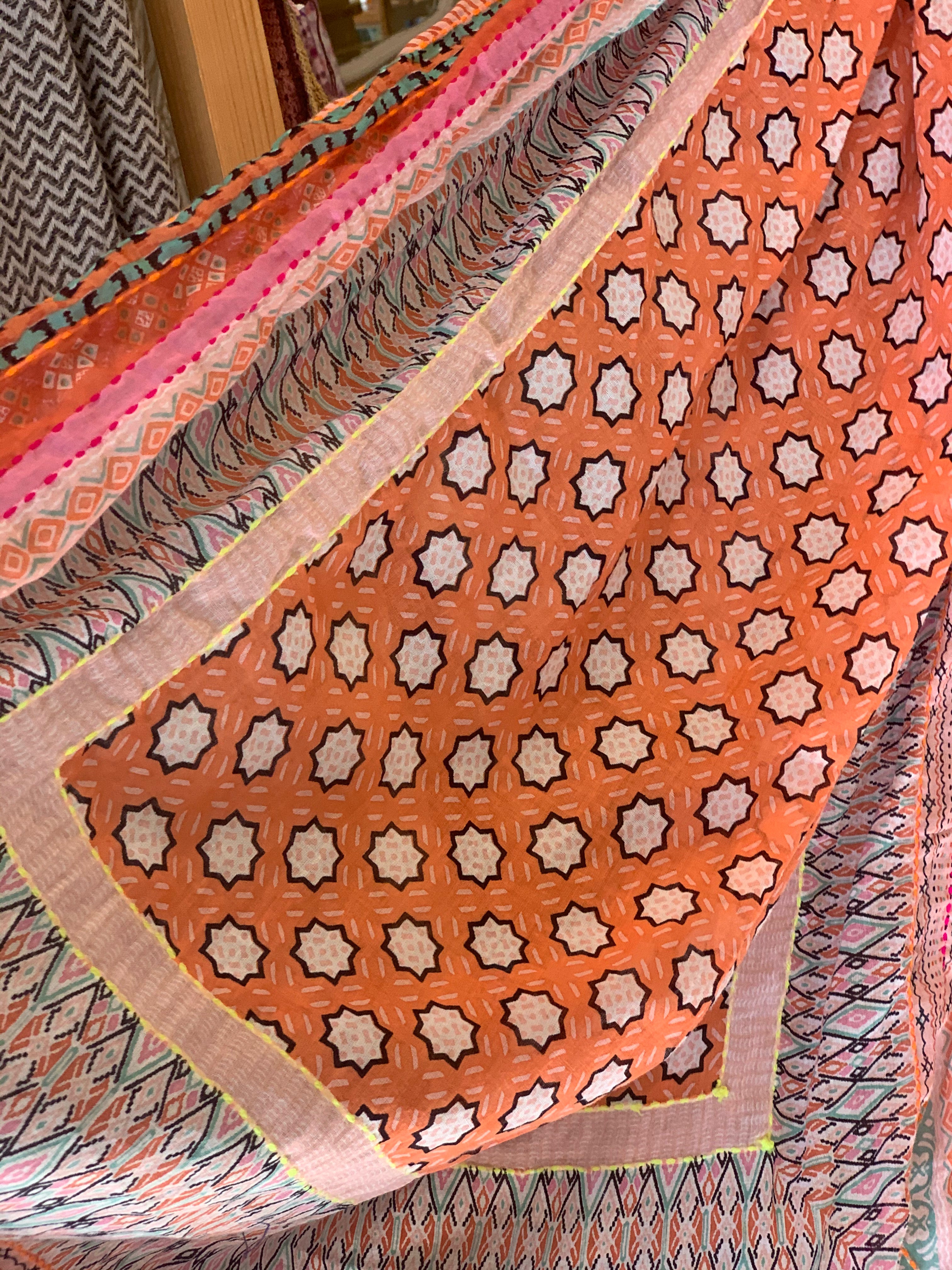 Boho Pompon Shawl - Colorful Handmade Knitted Wrap for Women, Perfect for Festivals, Beach Cover-Up, and Winter Layering