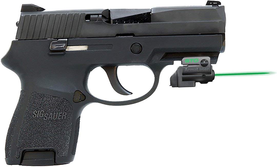 ArmaLaser GTO & FLX32 Green Laser Sight with GripTouch Switch for SIG P250 Sub Compact - Perfect for Tactical Shooting, Home Defense & Concealed Carry