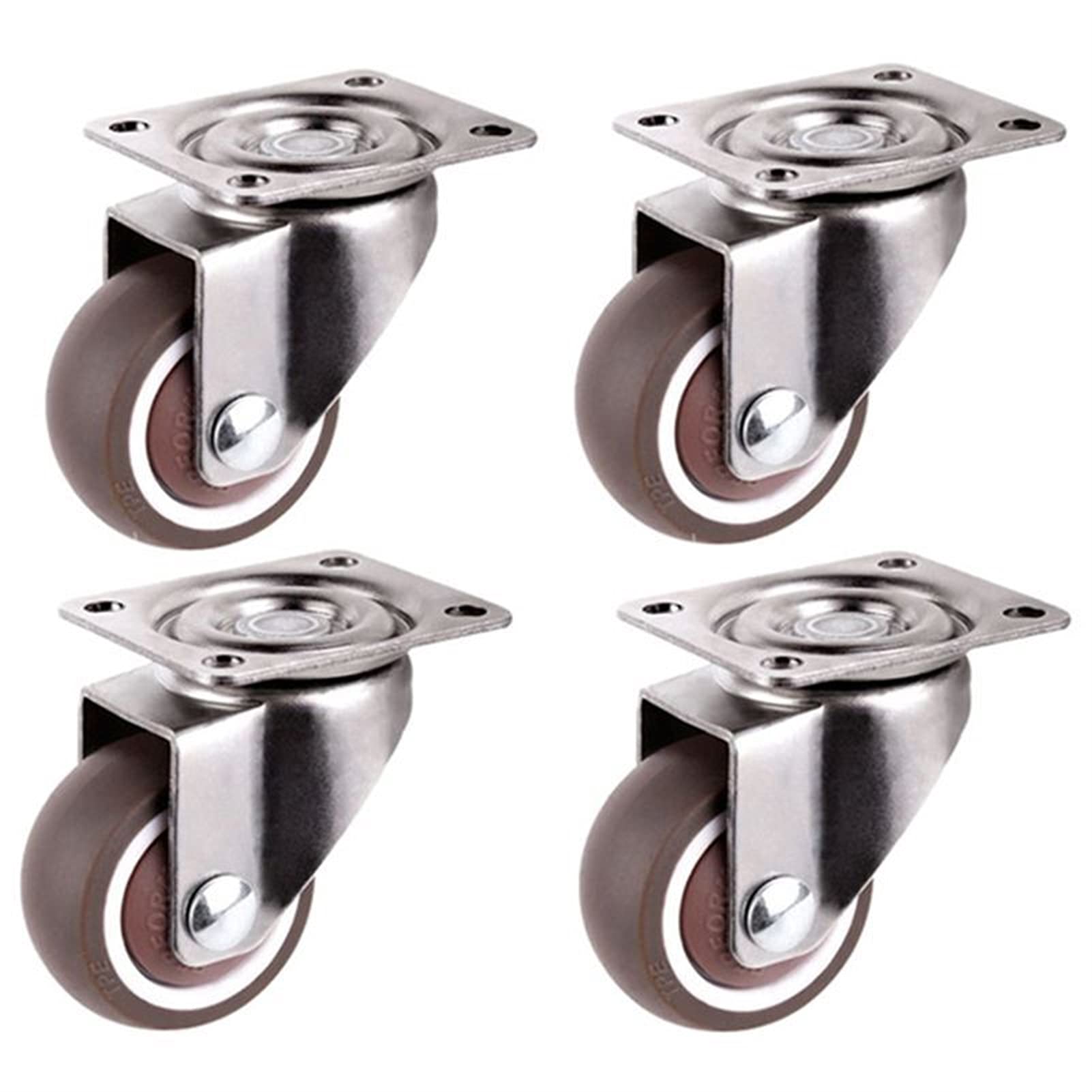 1 Inch/25mm Mini Caster Wheels - Ultra-Quiet Furniture Casters for Bookcases, Drawers, Carts & Workbenches | Heavy Duty Swivel Wheels for Smooth Mobility in Home & Office (Set of 4)