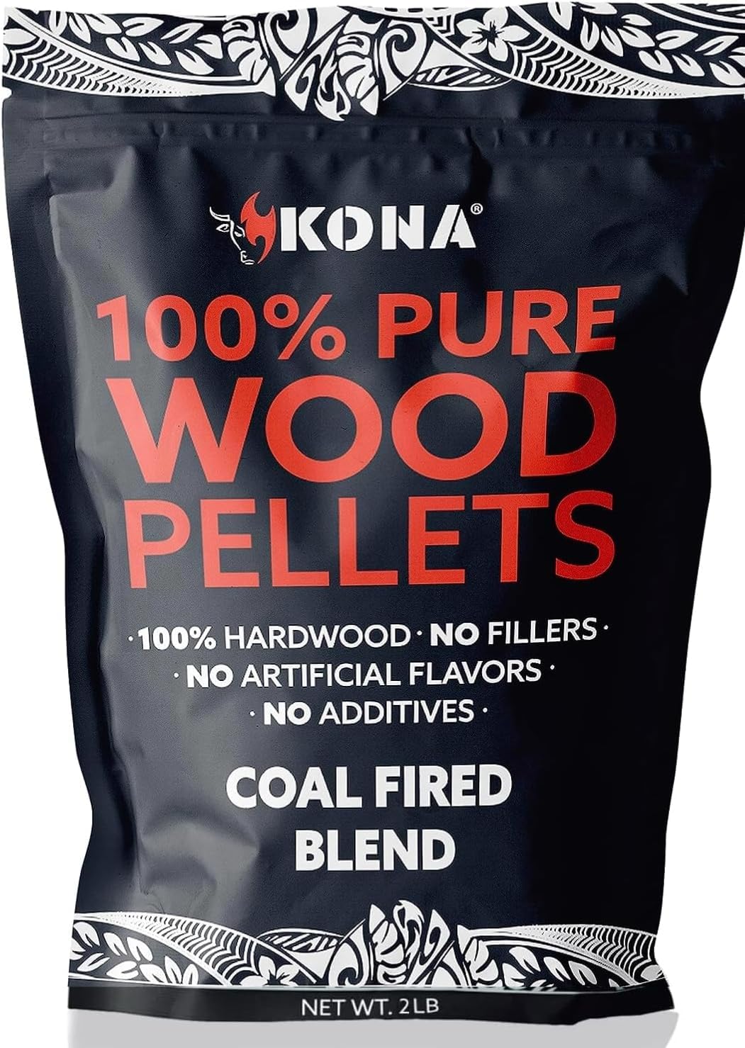 Premium Kona Coal-Fired Charcoal Hardwood Blend Smoking Pellets - 2 lb Resealable Bag for Indoor Smokers - Perfect for BBQ, Grilling & Flavoring Meats, Fish & Vegetables