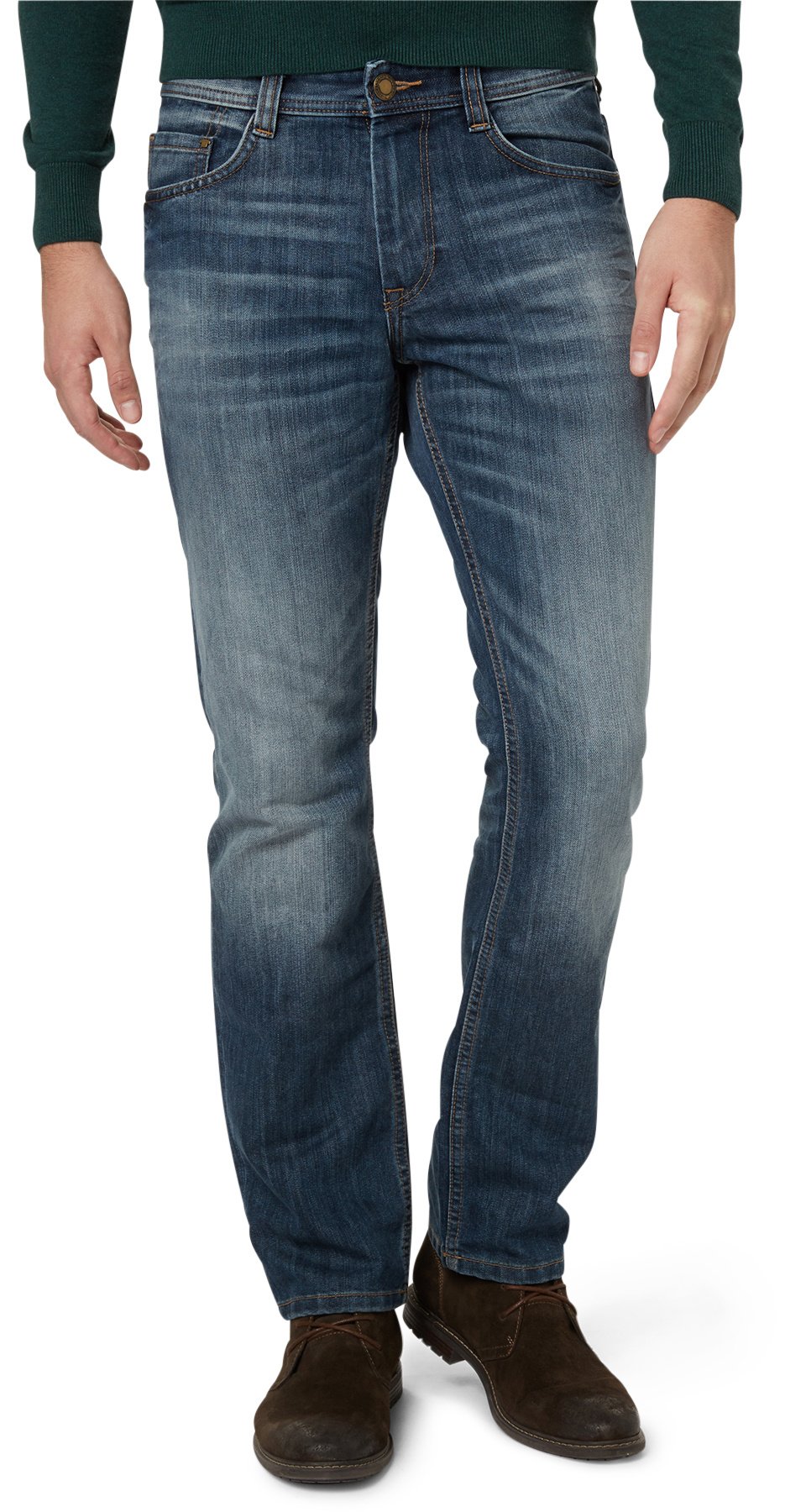 Men's Straight Fit Blue Jeans - Mid Stone Wash Denim for Casual Wear & Everyday Style | Comfortable Denim Pants for Work, Weekend & Outdoor Activities