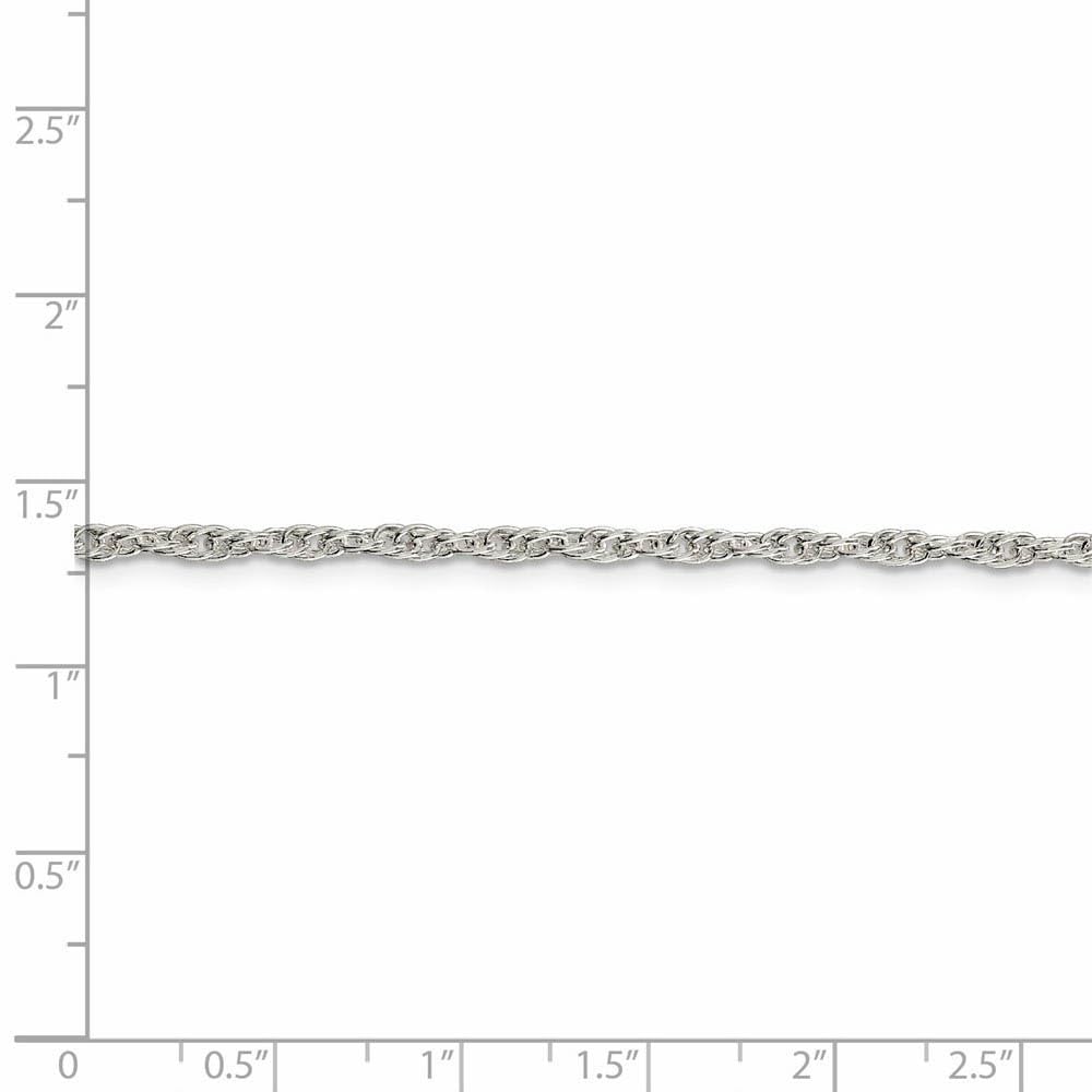 Sterling Silver 2.5mm Solid Rope Chain Necklace for Women & Men - Black Bow Pendant - Perfect for Everyday Wear, Gifts & Special Occasions