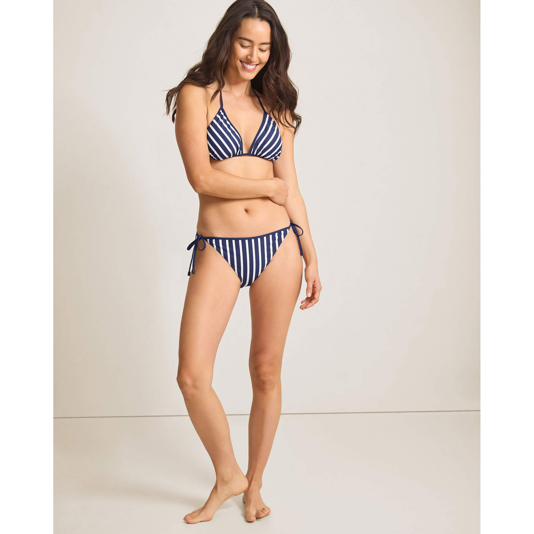 Tommy Bahama Reversible Stripe String Bikini Bottom - Mare Navy | Comfortable Swimwear for Beach, Pool & Vacation | Women's Swim Shorts