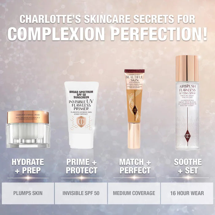 Charlotte Tilbury Invisible UV Flawless Primer SPF 50 - Lightweight Makeup Base & Sun Protection for Daily Wear