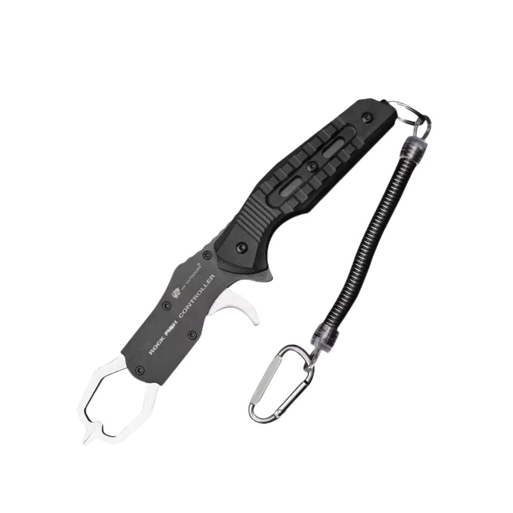 HX Outdoors Aluminum Alloy Fish Lip Gripper - Heavy Duty Fishing Holder Tool for Bass, Trout, Catfish - Perfect Fishing Gift for Men & Anglers - Ideal for Catch & Release, Boat Fishing, Shore Angling
