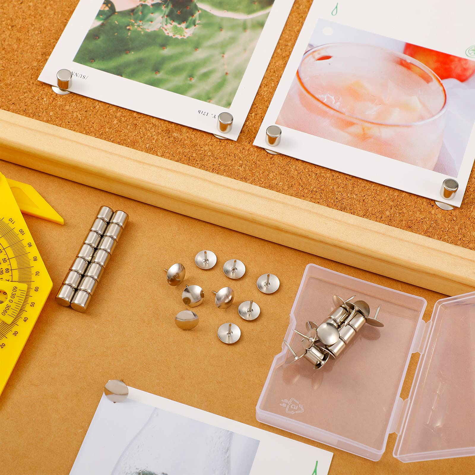 Chinco 25 Sets Magnetic Thumb Tacks - Strong Push Pins for Bulletin Boards, Whiteboards & Walls - Perfect for Hanging Photos, Posters, Notes & Office Decor