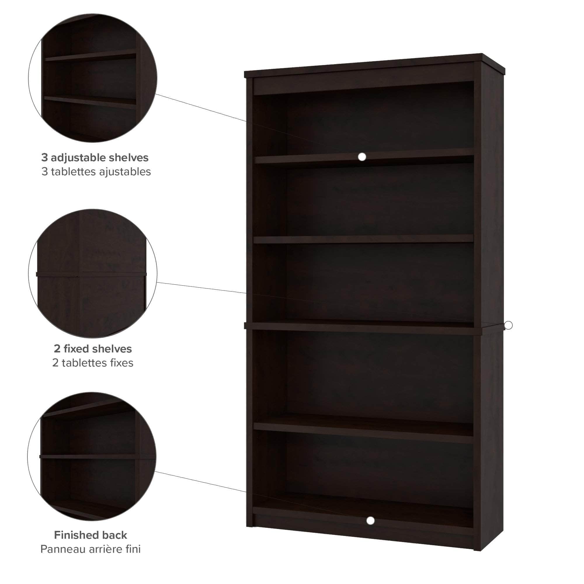 Uptown II Bookcase - 6 Stylish Colors for Home & Office Storage | Modern Bookshelf for Living Room, Bedroom & Study