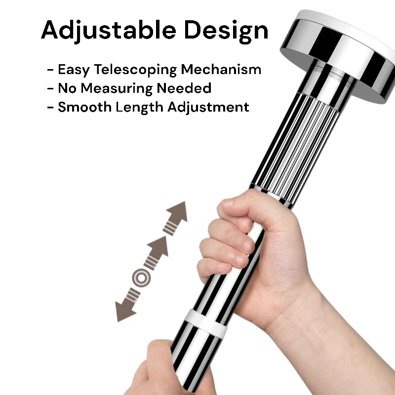 Alana 1.1 Inch Adjustable Metal Spring Tension Curtain Rod - Perfect for Windows, Doors, and Closet Organization