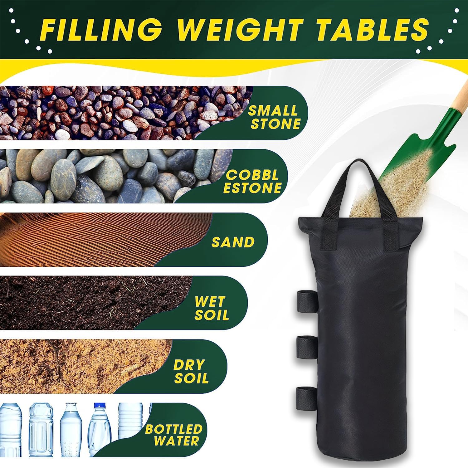 Heavy Duty Canopy Weights Set - Sand Bags for Pop Up Canopy Tents & Gazebos - Secure Outdoor Event Tent Leg Weights (Sand Not Included) - Perfect for Weddings, Markets & Beach Parties