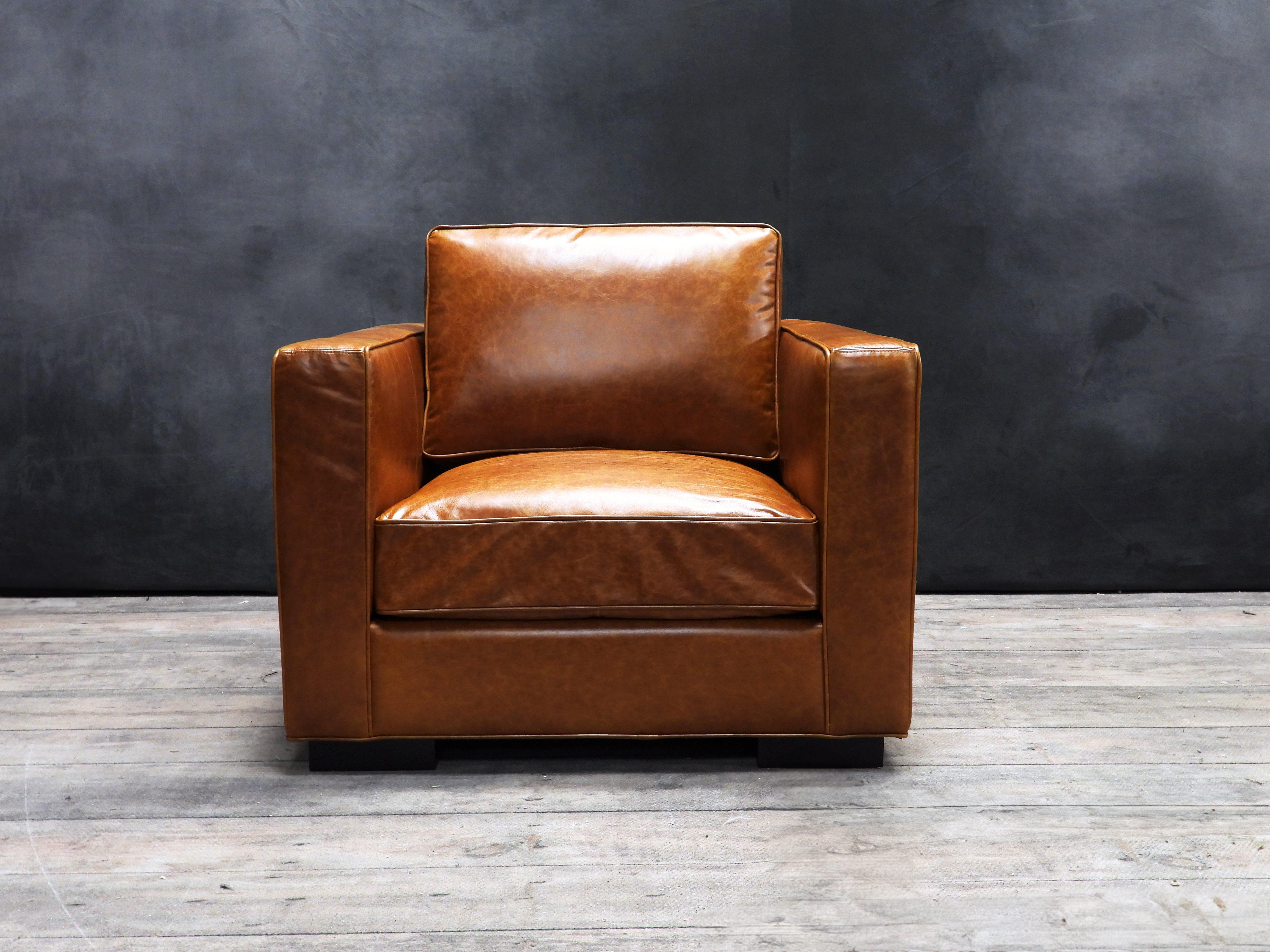 Premium MADDEX Genuine Leather Chair with Slim Armrests - Modern Office & Living Room Furniture for Comfort & Style