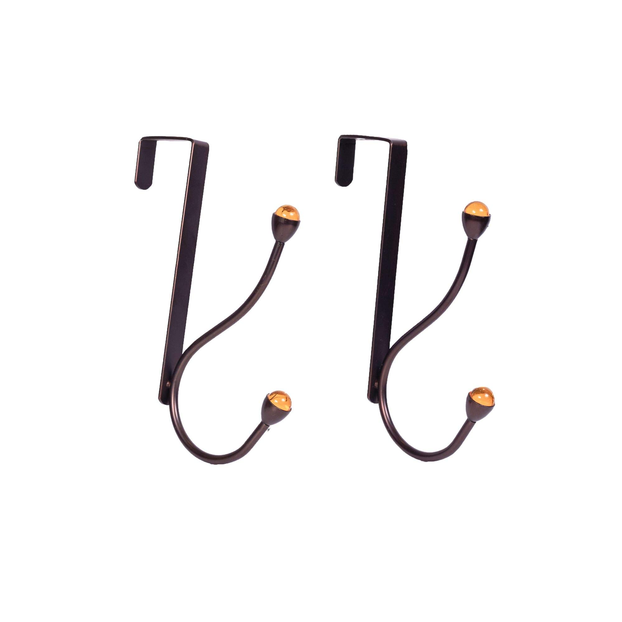 Elegant Home Fashions Decorative Amber Door Hooks - Perfect for Hanging Coats, Hats & Bags in Entryways, Bedrooms & Bathrooms