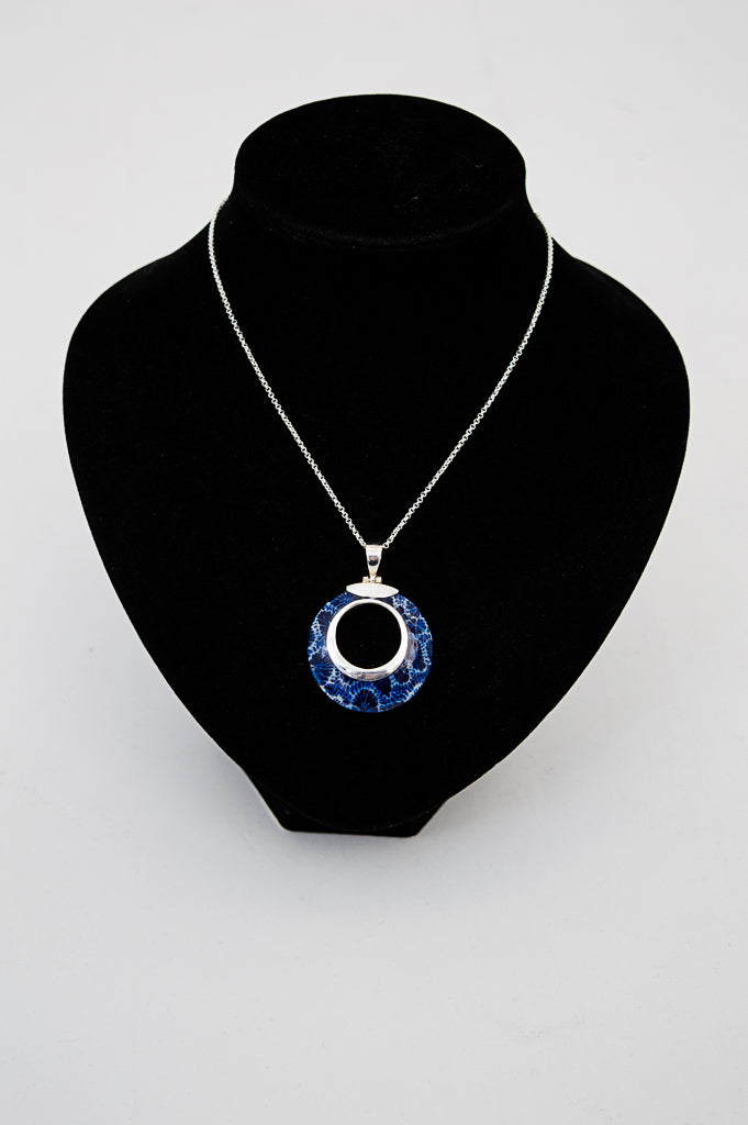 Blue Coral Pendant Necklace - Handmade Sterling Silver Jewelry for Women | Perfect for Beach Weddings, Boho Fashion & Gift Giving