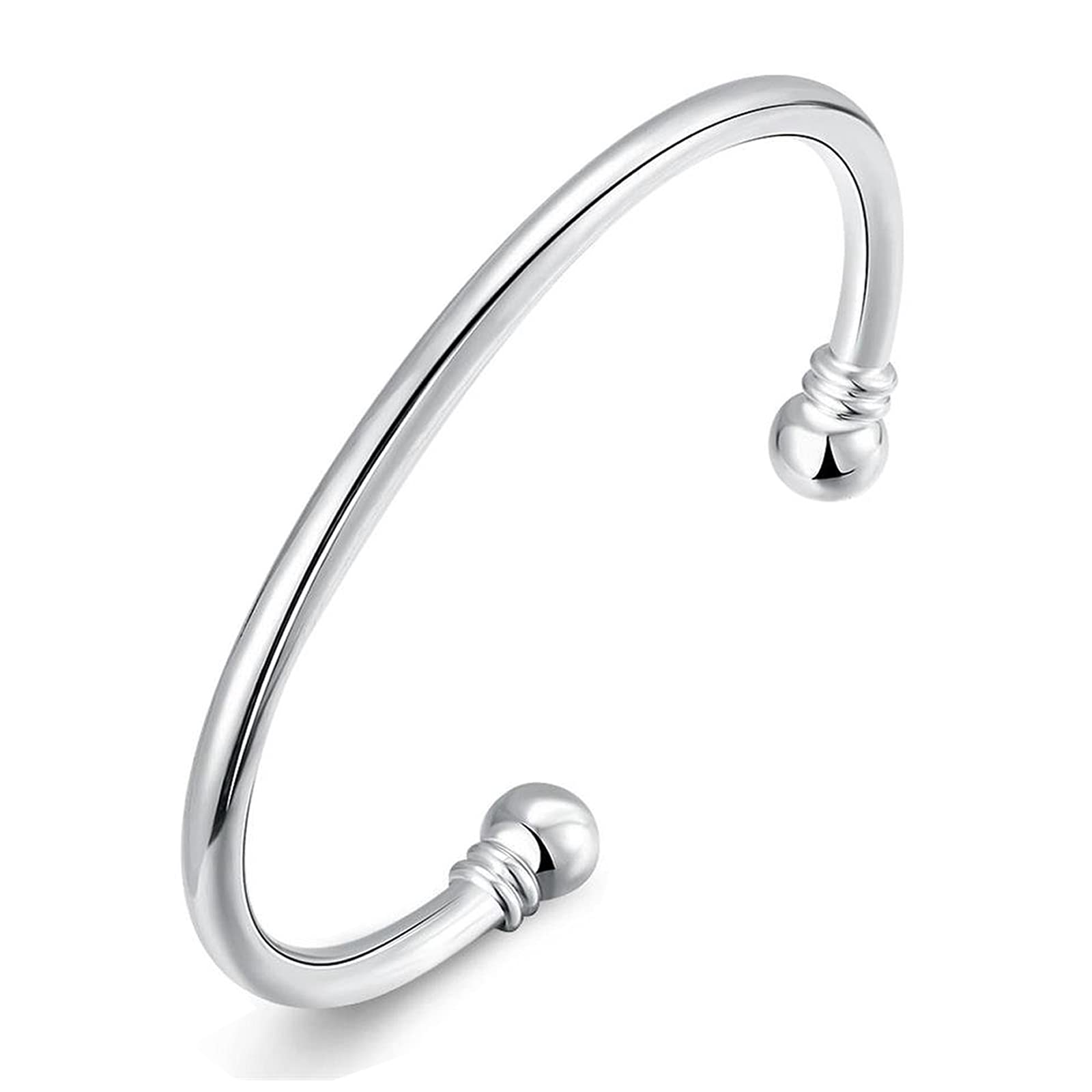 Denchy 925 Sterling Silver Trendy Bracelet for Women - Minimalist Cuff Bangle Jewelry - Perfect Gift for Wife, Mom, Valentine's Day & Mother's Day - Ideal for Everyday Wear, Date Nights & Special Occasions